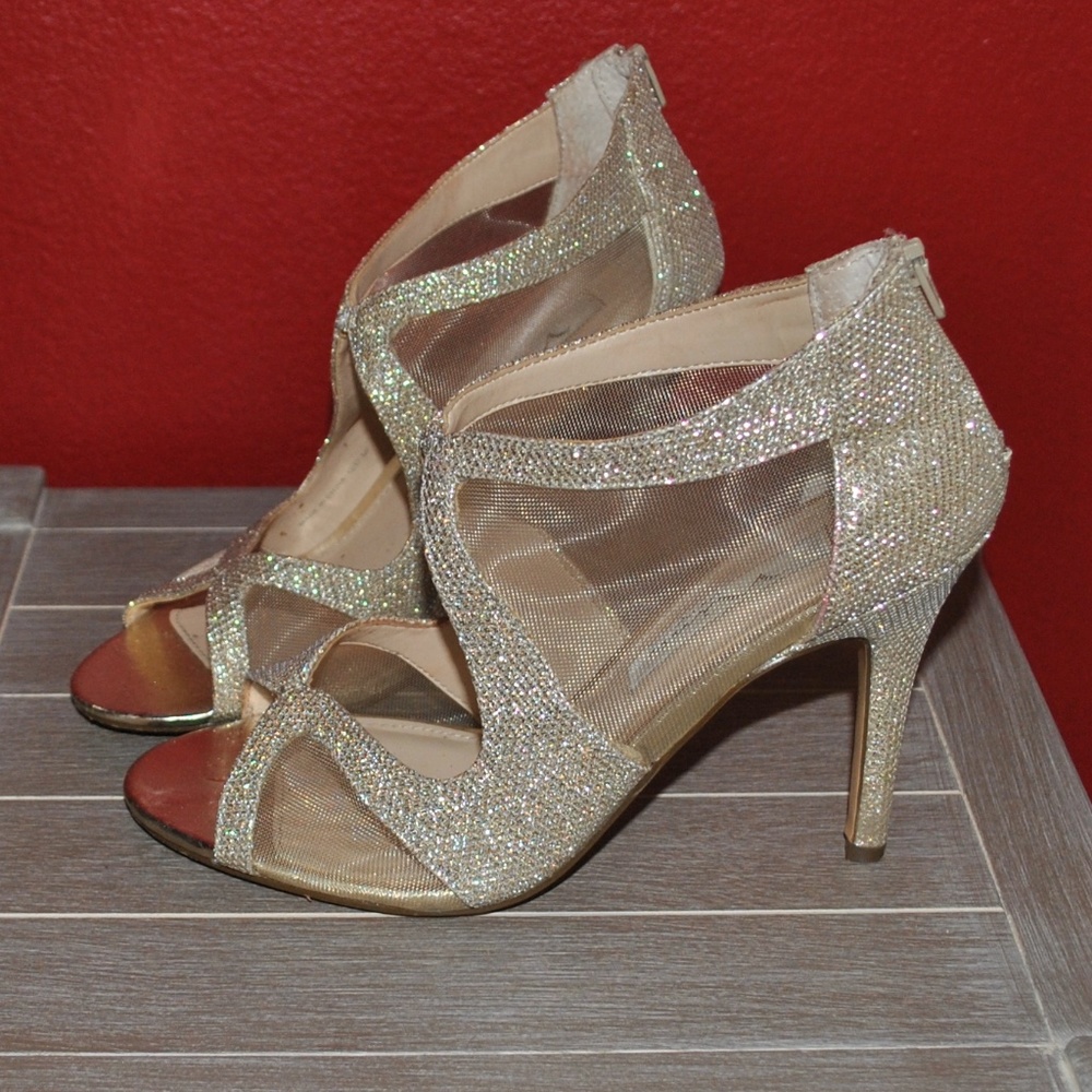 Gold Metallic Evening Sandals